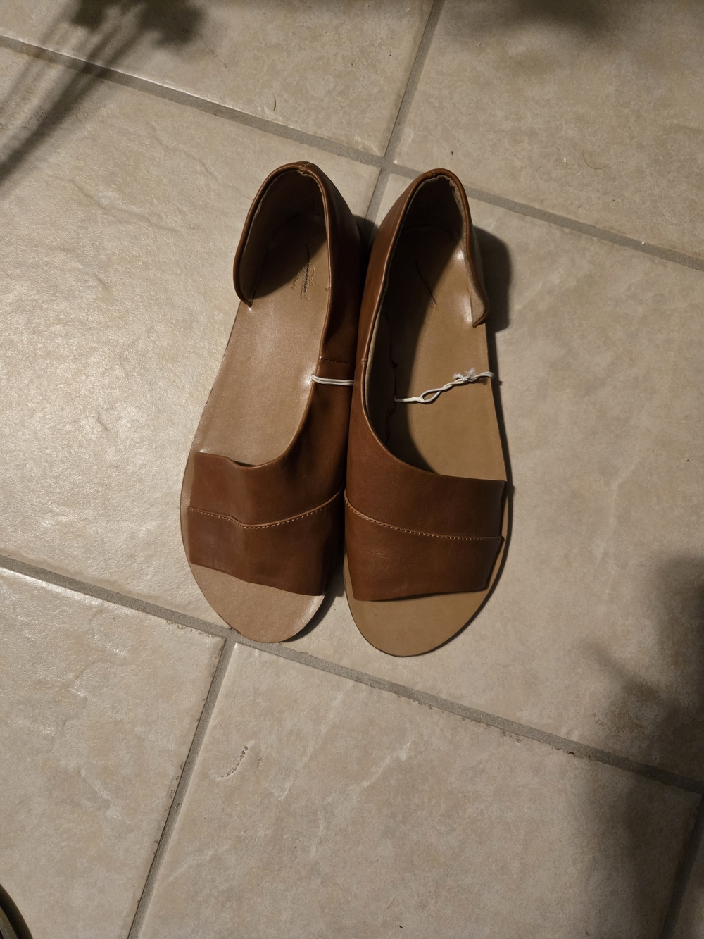 Target Women's Tan Open-Toe Leather Sandals